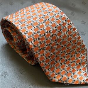 Ted Baker! London
 Orange and Gray Geometric Tie